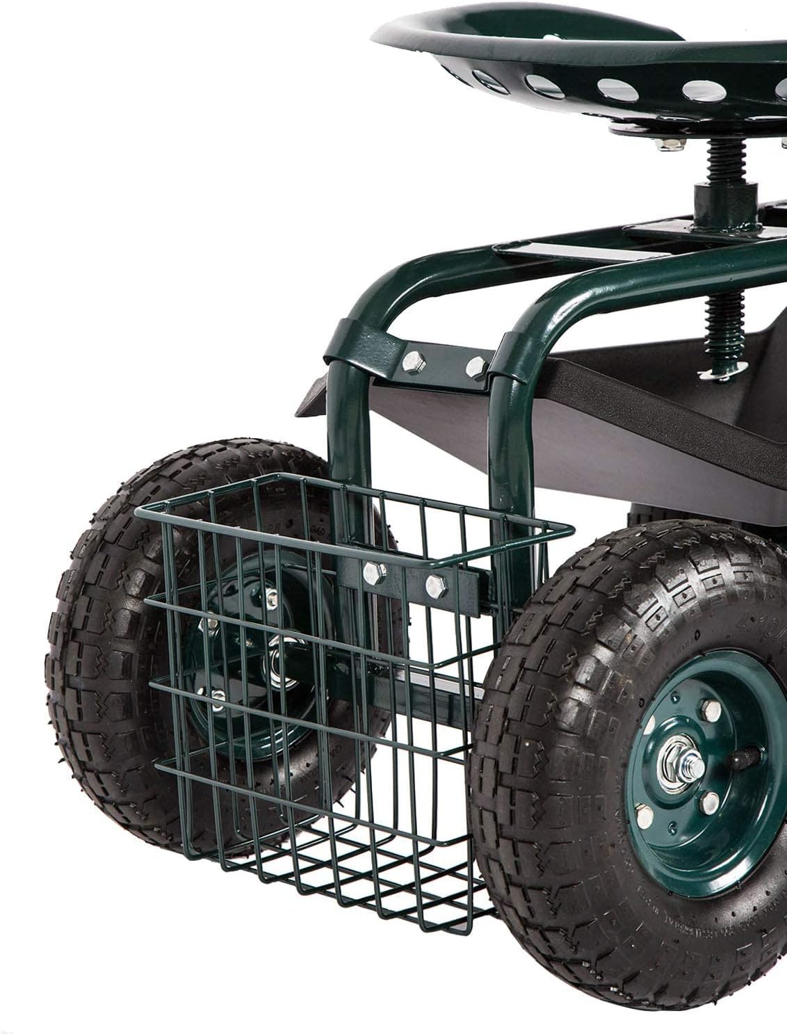 Buy Kinsunny Garden Cart Rolling Work Seat with Tool Tray Heavy Duty