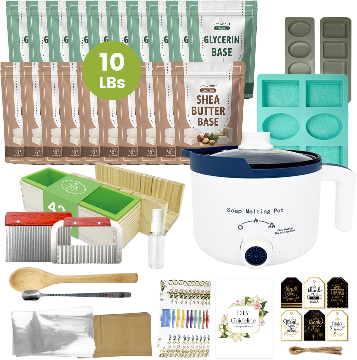 PIUH Soap Melter for Soap Making,Soap Melting Pot for Making Soap with Spout, Electronic Melt and Pour Soap Base Melting Pot for DIY Soap Adults