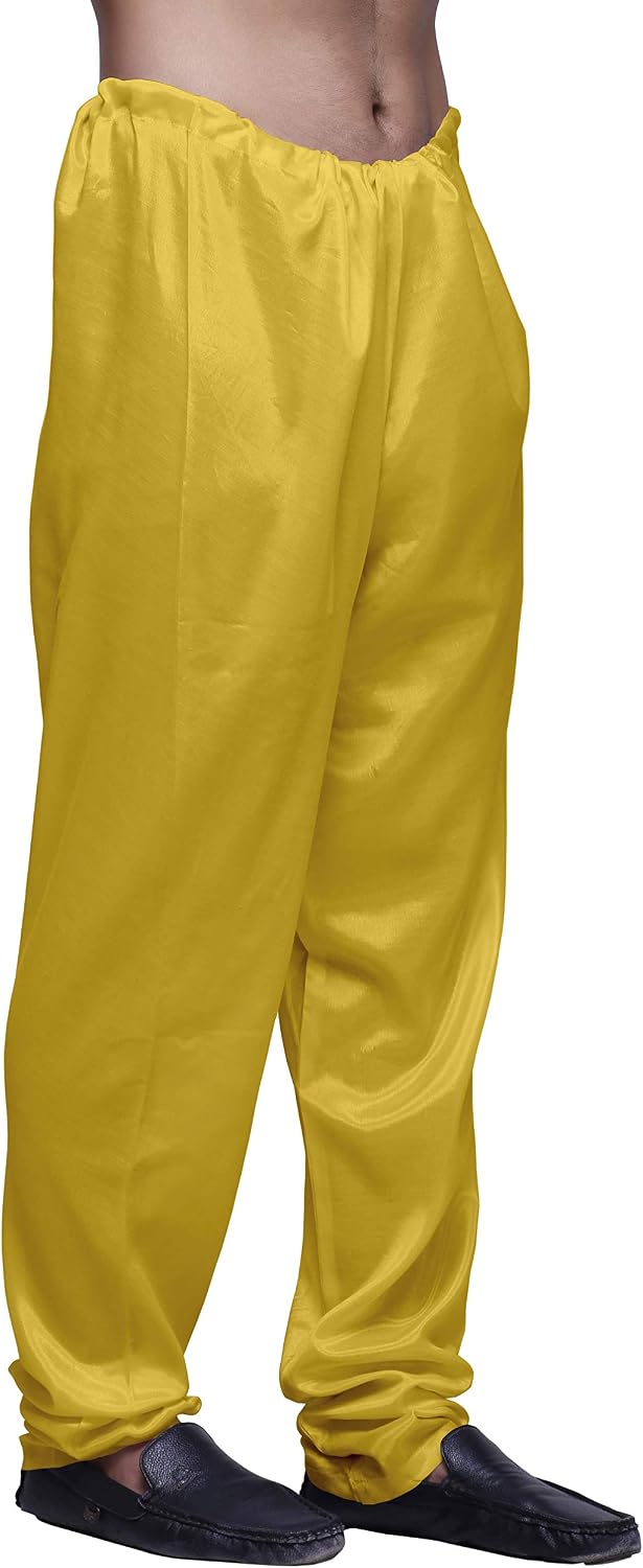 Atasi Men Solid Santoon Churidar Pajama Ethnic Wear Adjustable Drawstring Pants