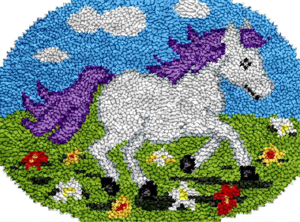 Kits de alfombras con gancho de pestillo para niños, crea recuerdos inolvidables tejiendo un caballo