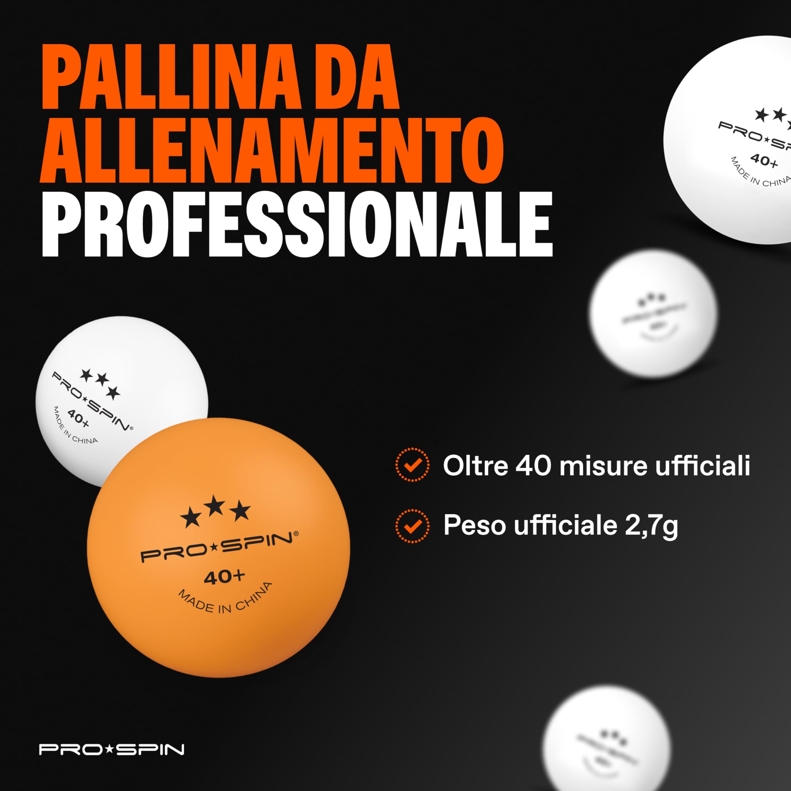 PRO-SPIN Racchetta Ping Pong | Set Professionale con Racchette da Tennis da Tavolo Premium, Palline Ping Pong 3 Stelle e Custodia | Per uso interno ed esterno