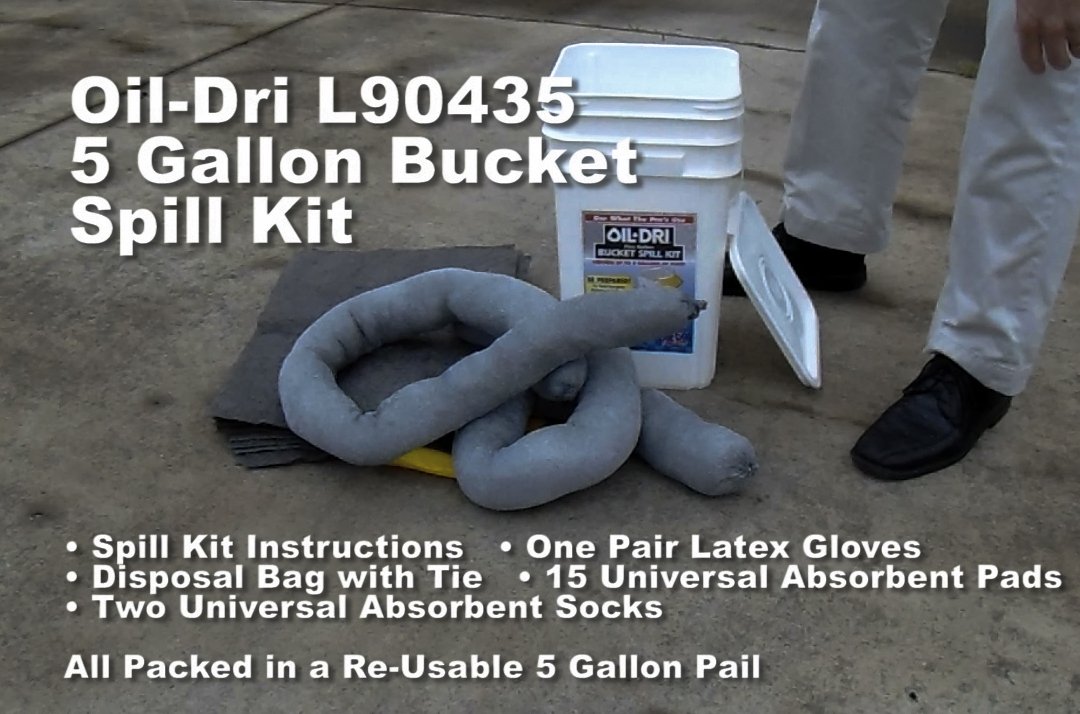 Oil-Dri L90435 Compact Universal 5-Gallon Bucket Spill Kit, 5-Gallon Maximum Absorption Capacity & Be Smart Get Prepared 100 Piece First Aid Kit: Clean, Treat, Protect Minor Cuts, Scrapes. Home: Industrial & Scientific