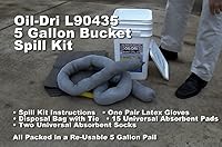 Vista 3 de Oil-Dri L90435 Kit de derrames de cubo universal compacto de 5 galones, capacidad máxima de absorción de 5 galones