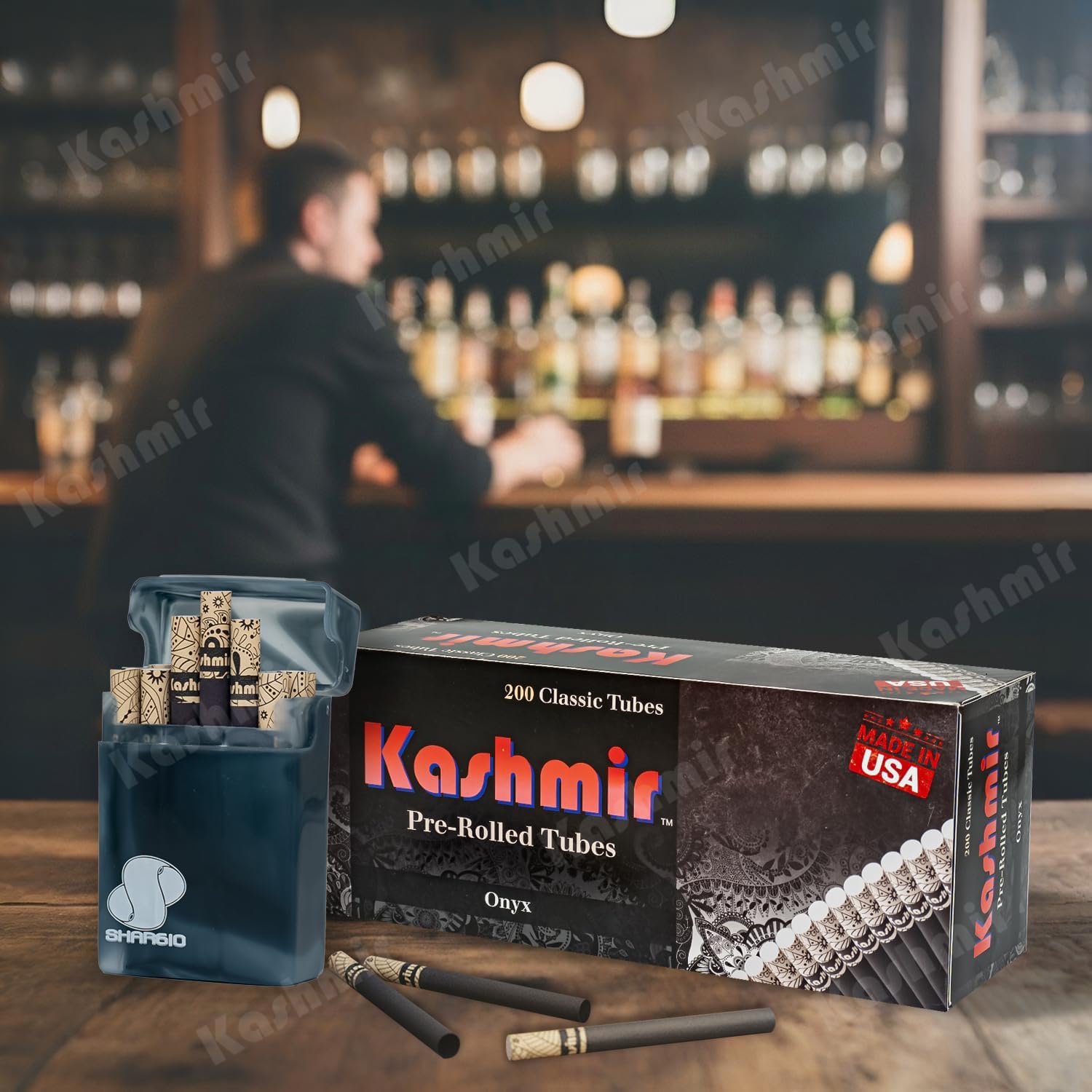 Kashmir Cigarette Tubes with Filters 1000 Count (200 x 5 Boxes) – 84mm Onyx King Size Empty Paper Tubes – Patent-Pending Filter Tubes Compatible with Most Injector Machines – Made in USA
