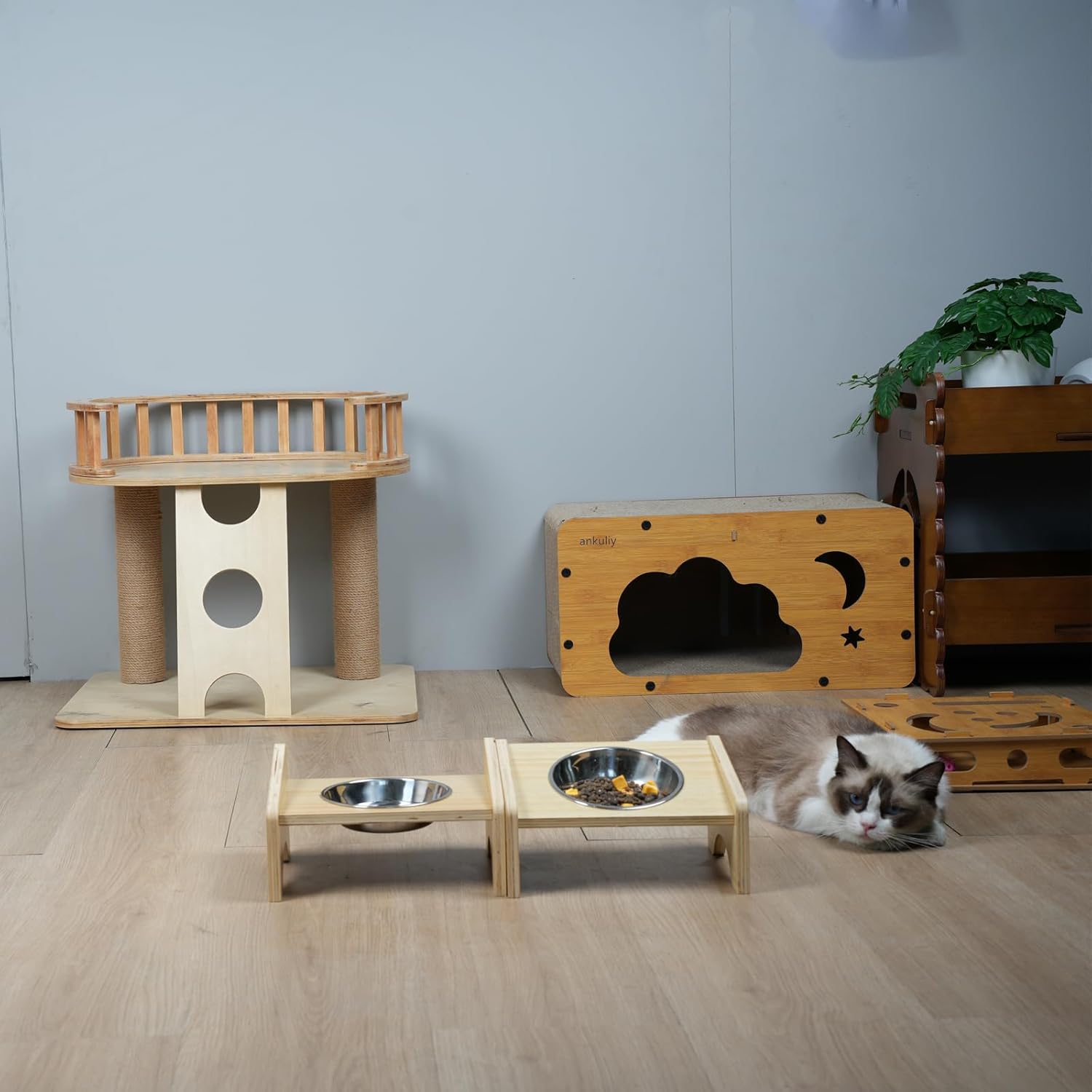 review Cat Scratcher House,Vertical and Horizontal Cardboard Cat House, Cat Play House for Cats,Bunny and Chickens,Indoor Bunny House,Chicken House for 2 Chickens,Sturdy,21.7x11.8x11.8Inches