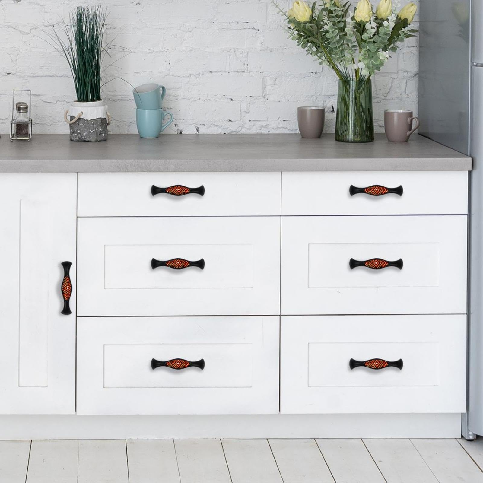 bohemian dresser knobs SSYHQAX 2 pcs Bohemian Style Knobs Door Handle Dresser Knobs Wooden Pulls Handles Drawer Cupboard Furniture Door Handmade Woven Pulls with Screws(A)