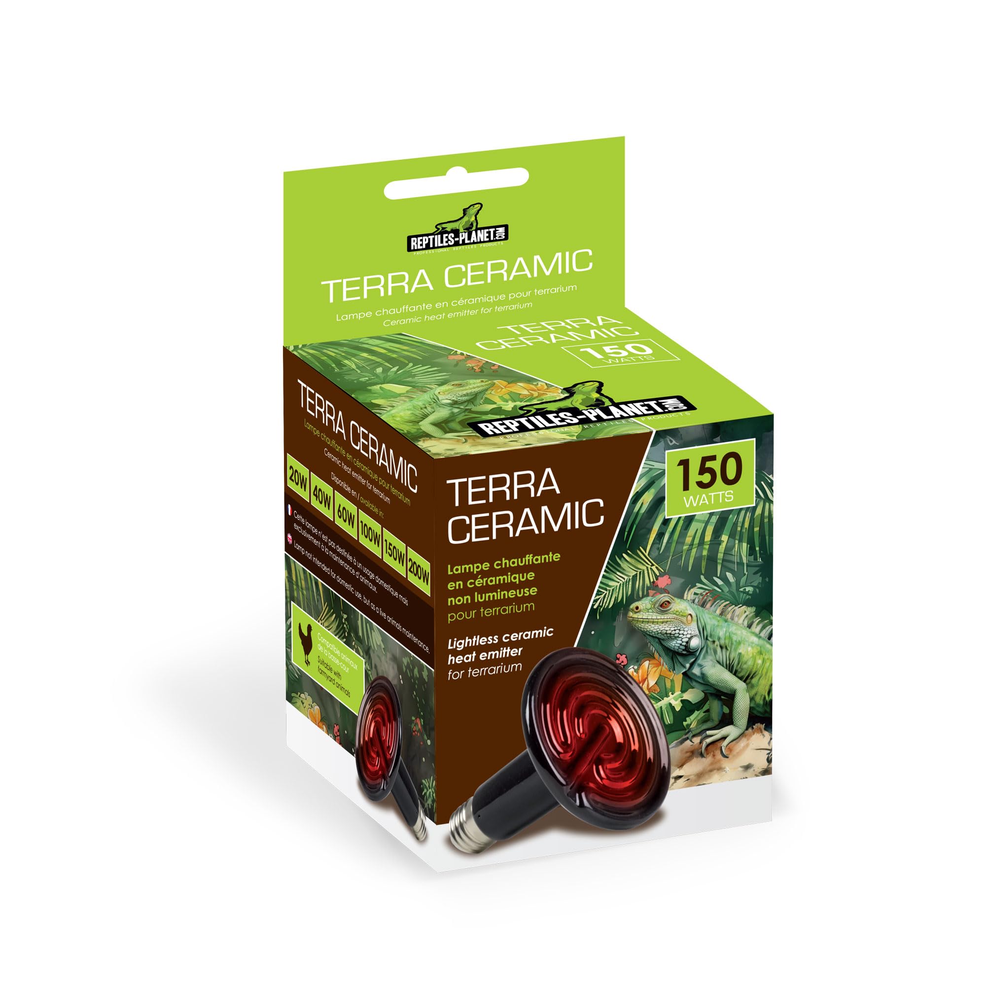 Reptiles-Planet Terra Ceramic Heating Lamp for Reptiles, 150 W