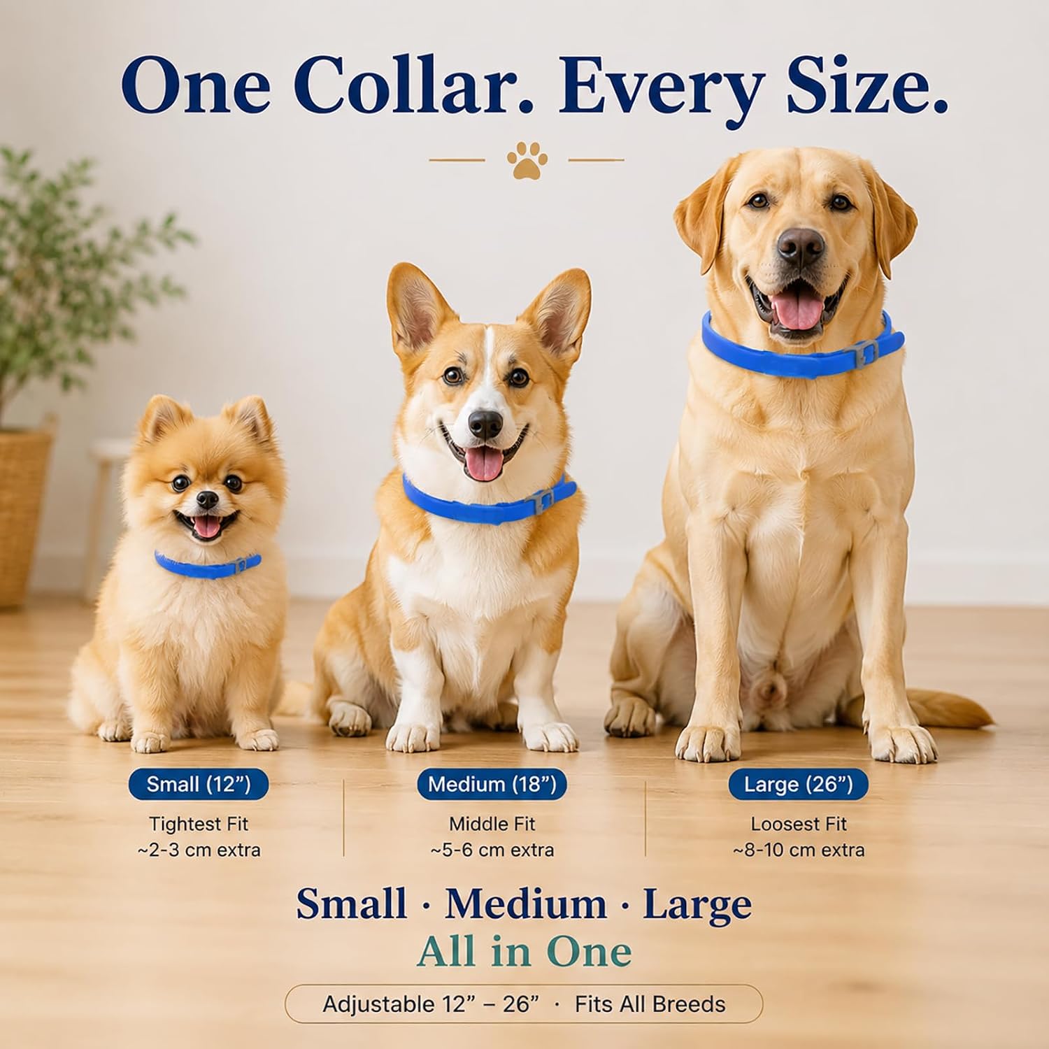 Calming Collars for Dogs, Helps Soothe and Relax, Pheromones for Dogs, Adjustable Size, Suitable for Small, Medium and Large Dogs