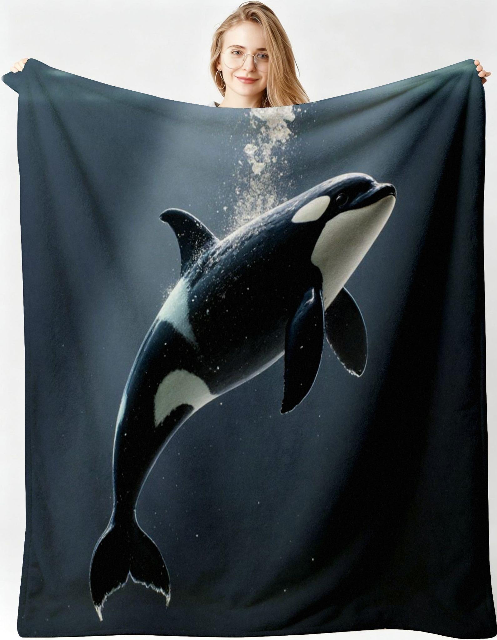 Coperta in Flanella Balena 3D 240x260 per Adatto Alle Coppie-A205 | Soffice Caldo e Traspirante, Delicata Sulla Pelle, Copriletto Matrimoniale Confortevole per Adulti e Bambini Tutto L'anno