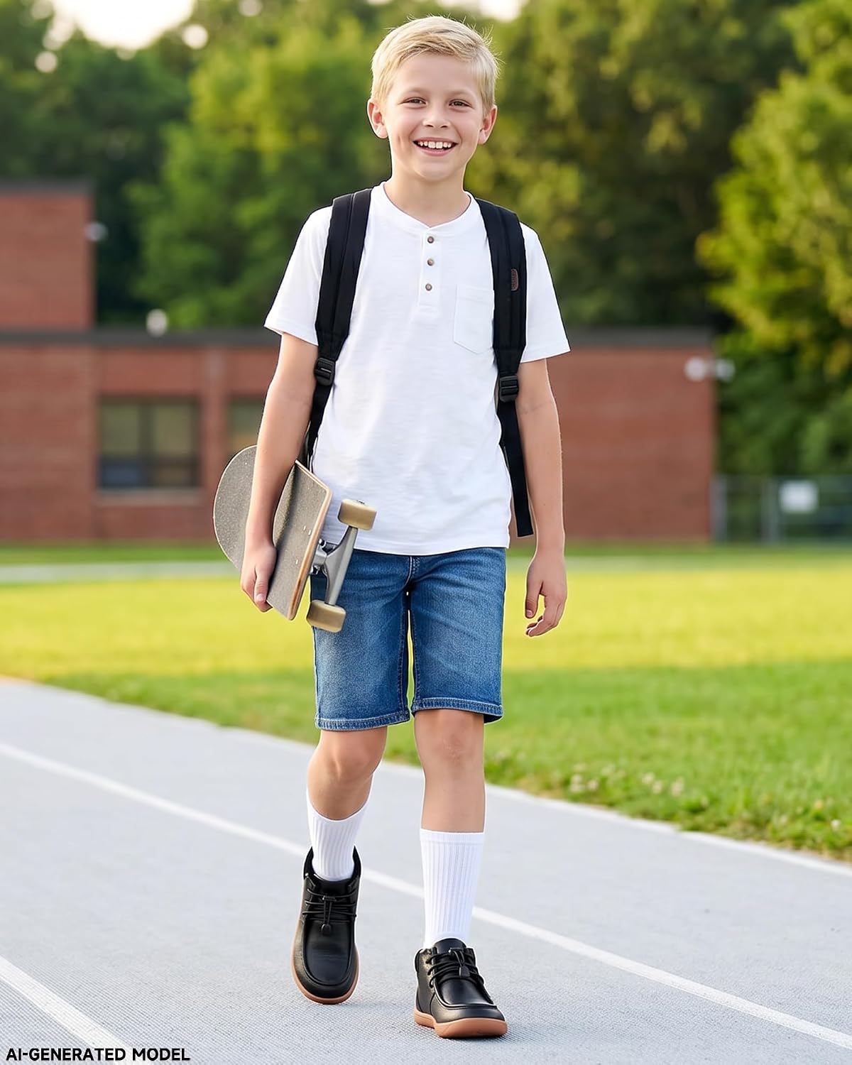 Kids Wide Toe Box Leather Boots Versatile Dress Casual School Shoes for Boys Girls