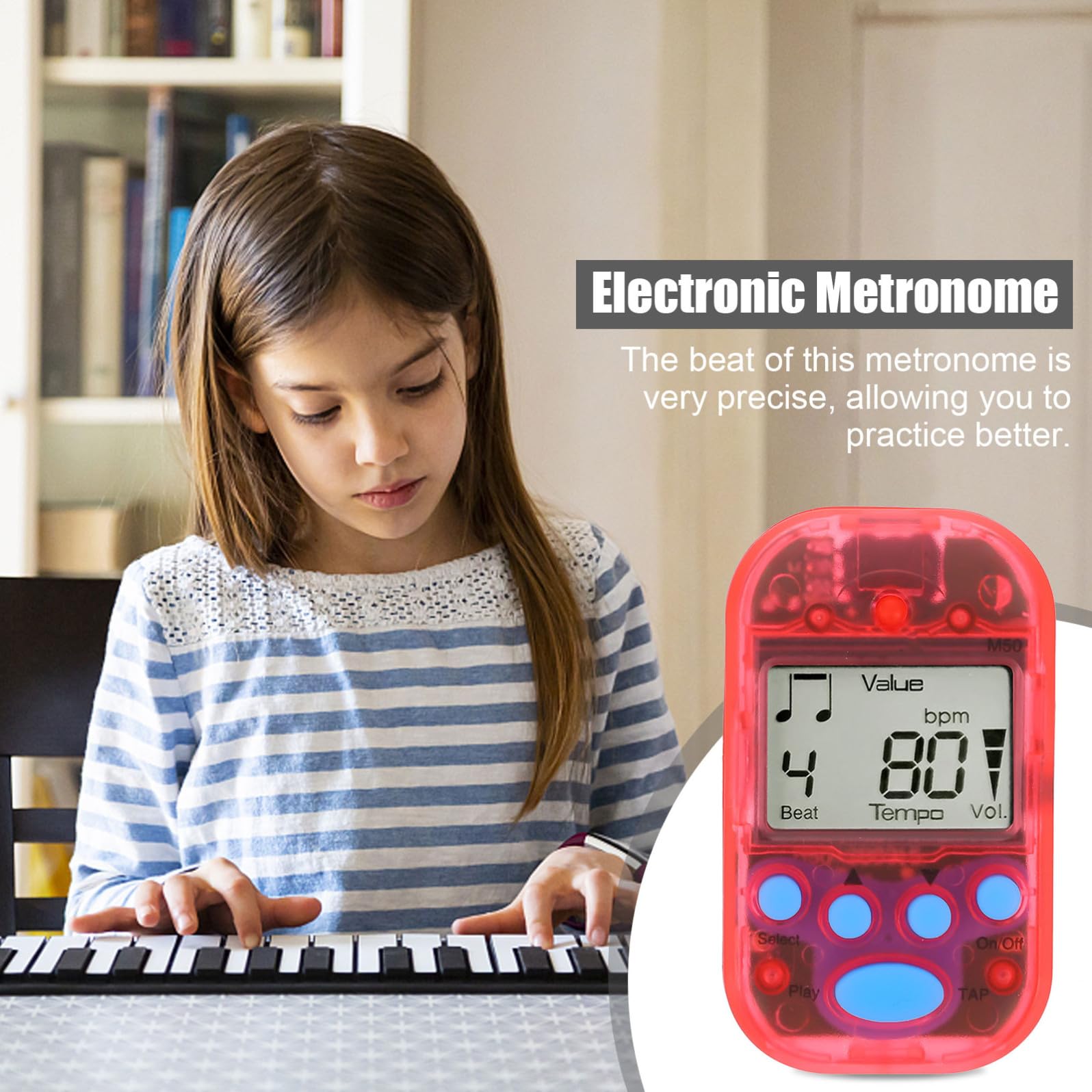 TOYANDONA 5kawałki Mini Elektroniczny Metronom Przenośny Muzyczny Instrument Do Gitary Fortepianu Skrzypiec Do Ćwiczeń Lekki i Łatwy Użyciu Transparentny