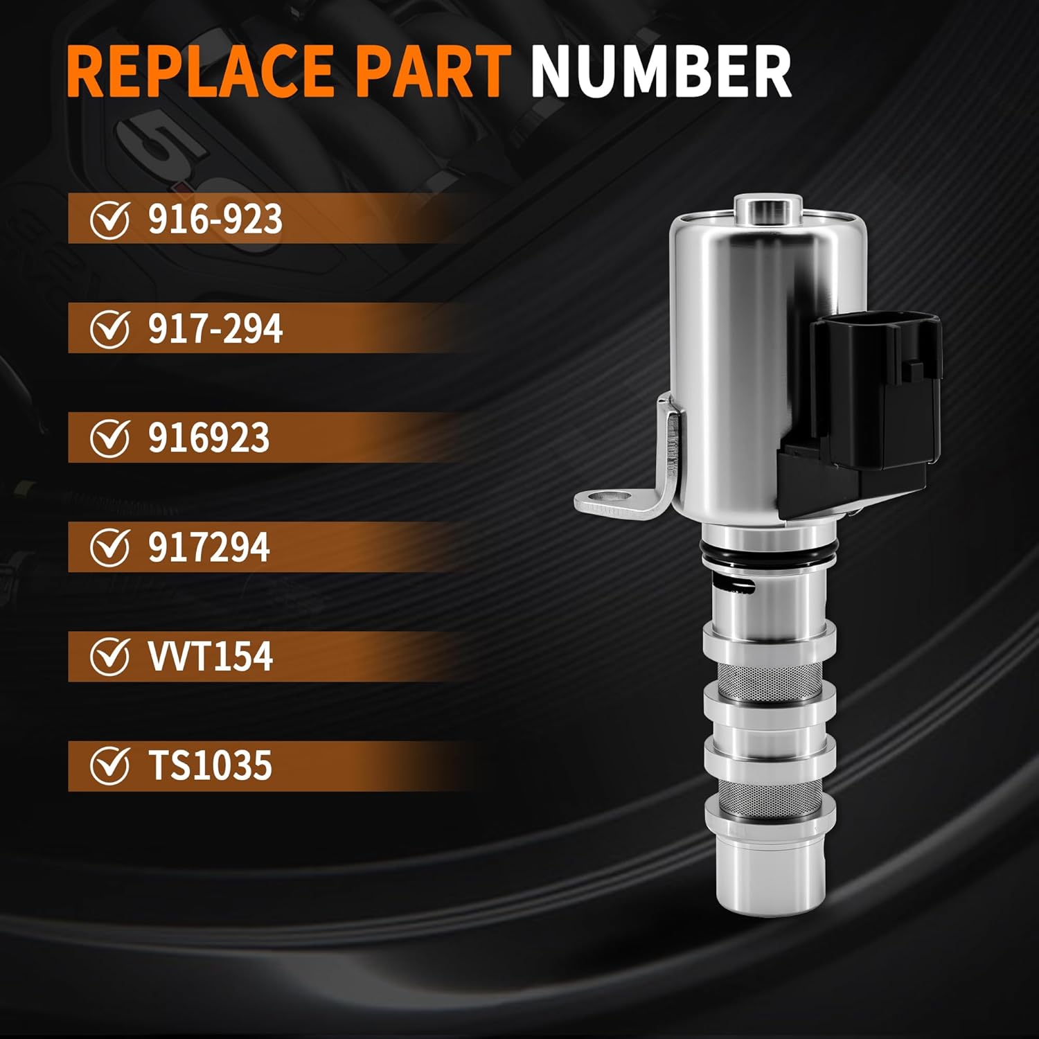 Engine Variable Valve Timing VVT Solenoid Compatible with 2007-2018 Infiniti Q50, G25, G35, QX50, Q60, G37, M35, M37, QX70, Q70, Q70L, FX35, FX37, Q40, EX35, EX37,for Nissan 370Z, GT-R, 350Z