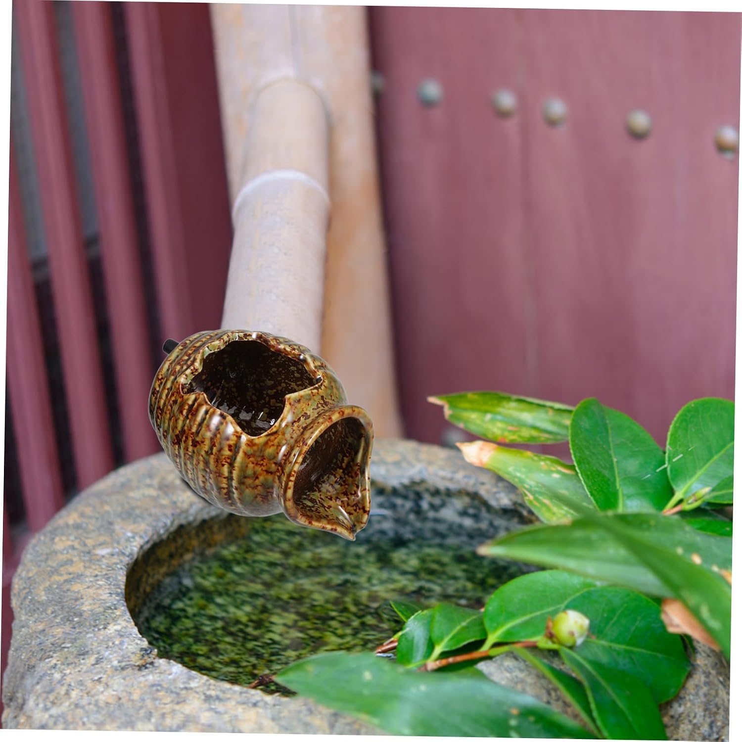 Vaguelly 2pcs Ceramic Jar Fountain Waterfall Fountain Indoor Fish Tank Decor Table Top