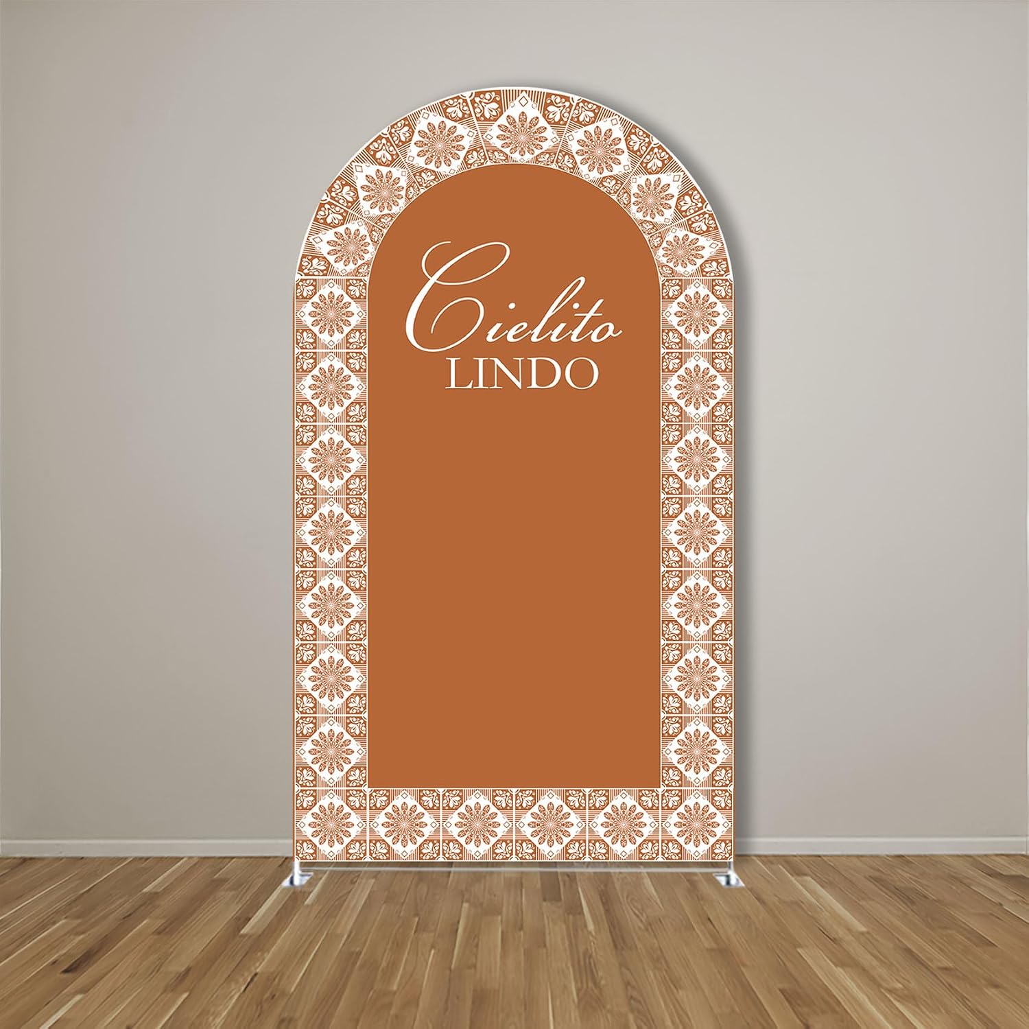Mexican Fiesta Theme Arch Backdrop Cover Baptism Baby Shower Arch Stretchy Fabric Covers Wedding Bridal Event Birthday Parties Decorations (3.3x6.5ft Cover,3863)