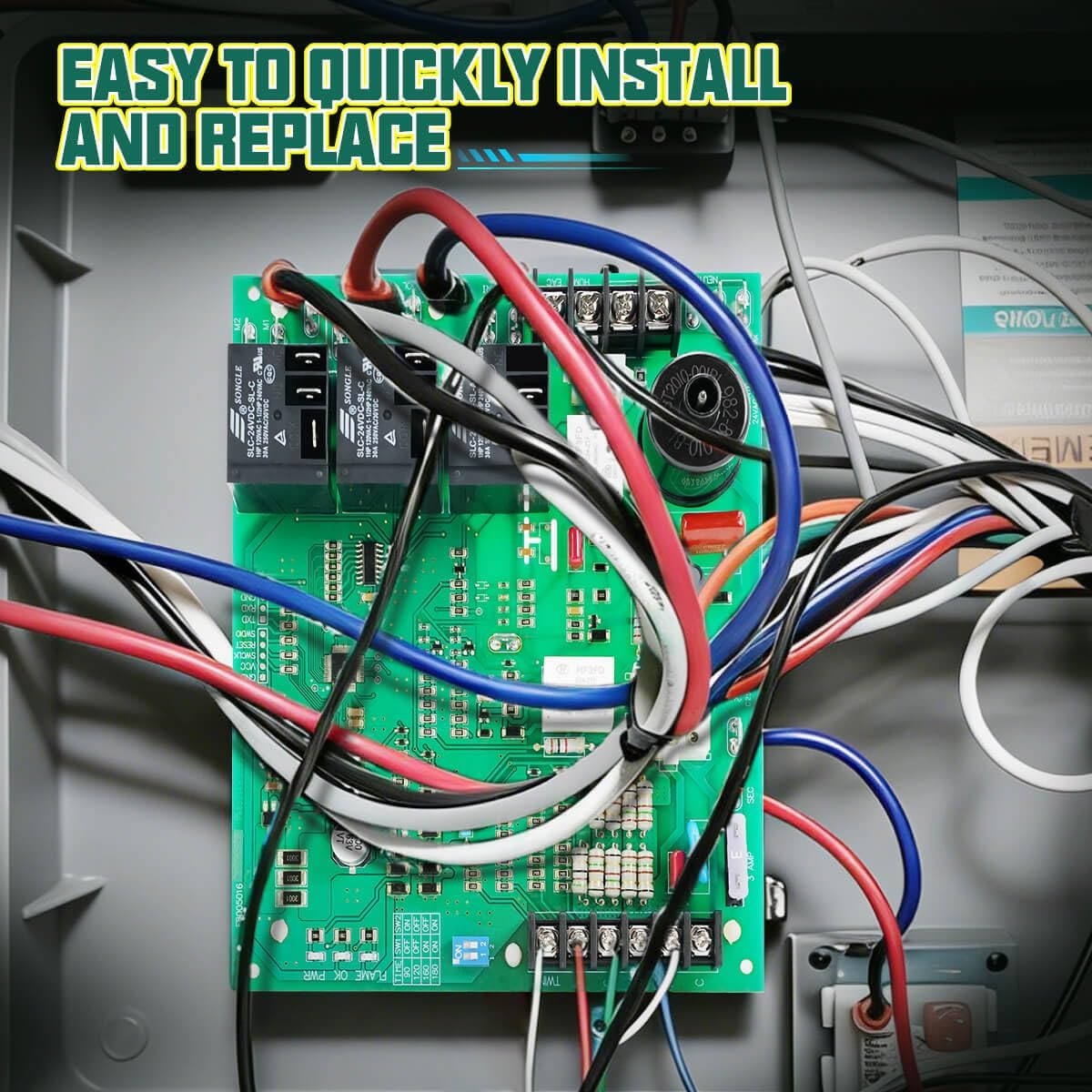 Upgraded 62-24140-04 DSI Furnace Control Board Compatible with Rheem Ruud Weather King Corsaire, ICM292 Direct Spark Ignition Control Board Replaces for 62-24140-02 62-24140-01 24V/115V