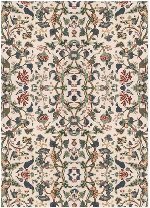 HBJWOV Flower Pattern Carpets for Living Room Home Decor Bedroom Rug Non-Slip Anti-Wrinkle Floor Mats