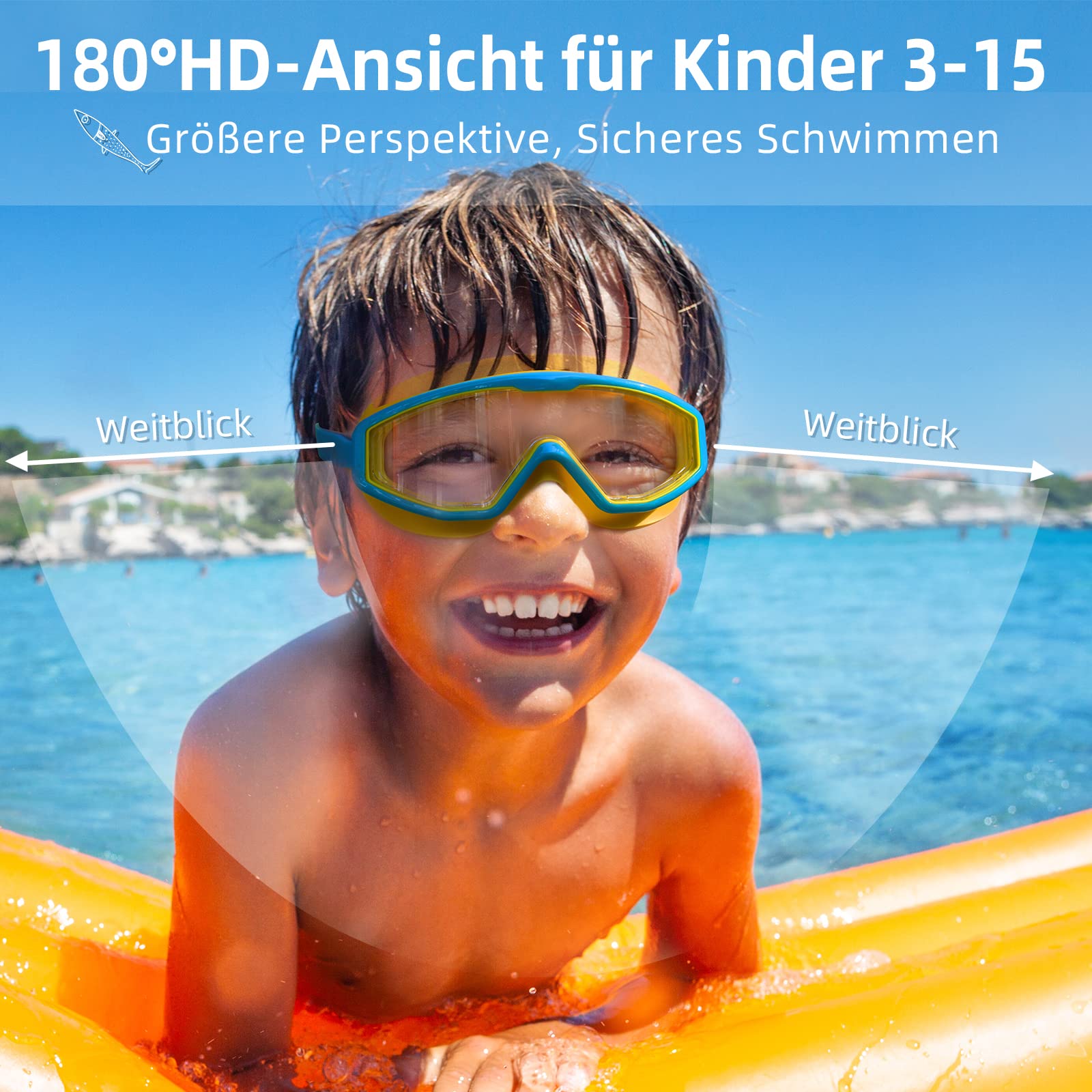 Water Space Taucherbrille Kinder Schwimmbrille Kind Mädchen Junior Jugend Jugendliche 3-14 Jahre Swimming Goggles Schwimmbrillen Schwimmmaske Antibeschlag