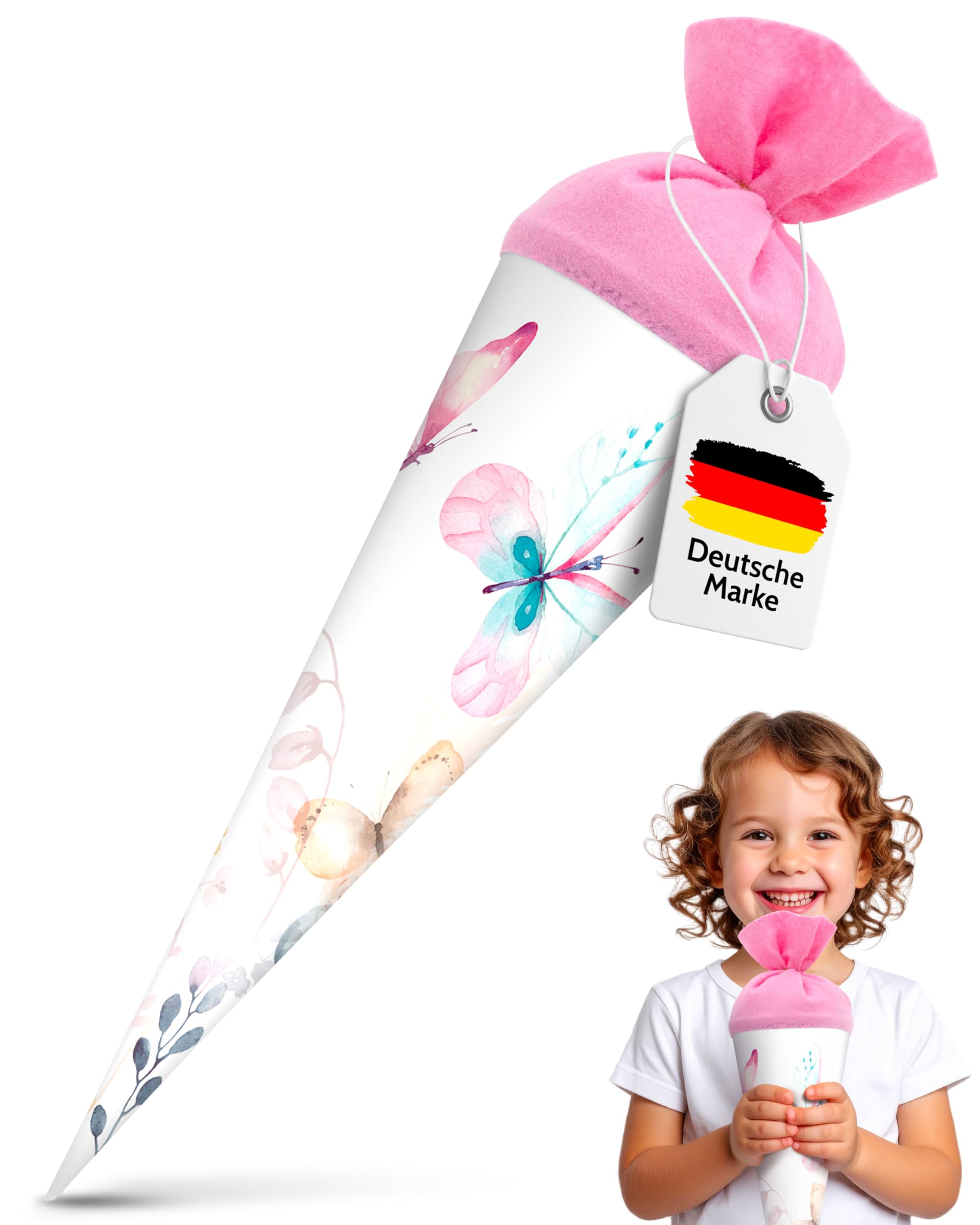 itenga Pochette surprise 35 cm Papillon fermeture en feutre sac cadeau rentrée classes