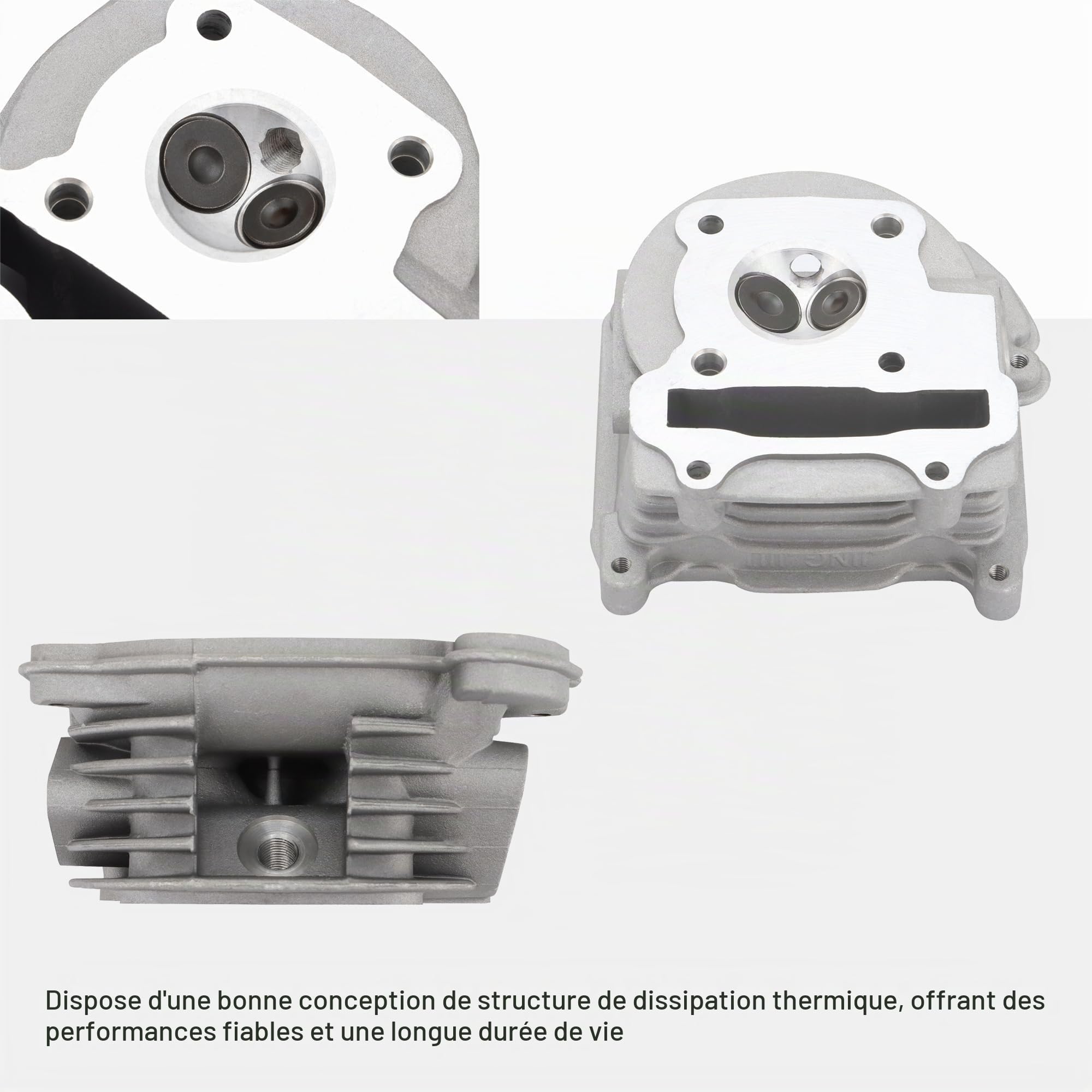 GOOFIT Tête De Cylindre Avec Vanne Remplacement pour 4 Stroke GY6 49cc 50cc Scooter Moped 139QMA 139QMB Engine Part