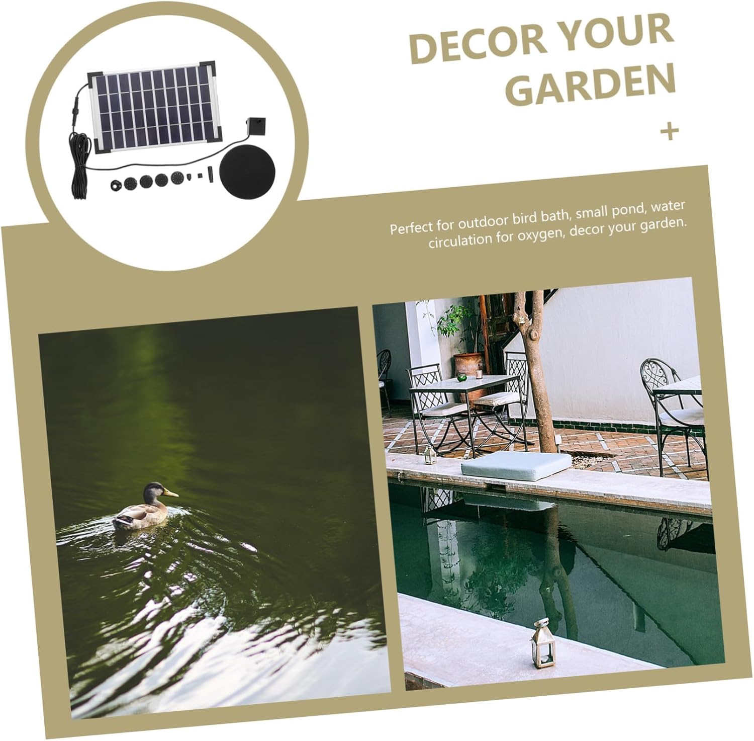 BESPORTBLE 1set Solar Pump Sprinkler for Garden Decoration Material Energy-saving Fountain for Birdbaths and Water Features