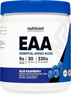 Nutricost EAA Powder 30 Servings (Blue Raspberry) - Essential Amino Acids - Non-GMO, Gluten Free, Vegetarian Friendly