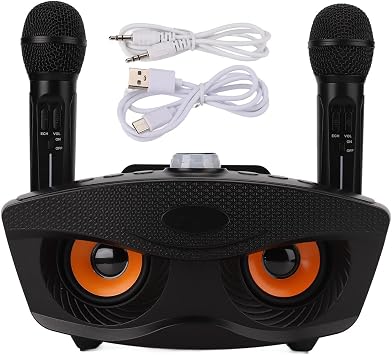 Karaoke Machine, SD-306 Portable Bluetooth Speakers System with 2 Microphones Compatible with Smart TV Internet Boxe Projector Smartphone Laptop