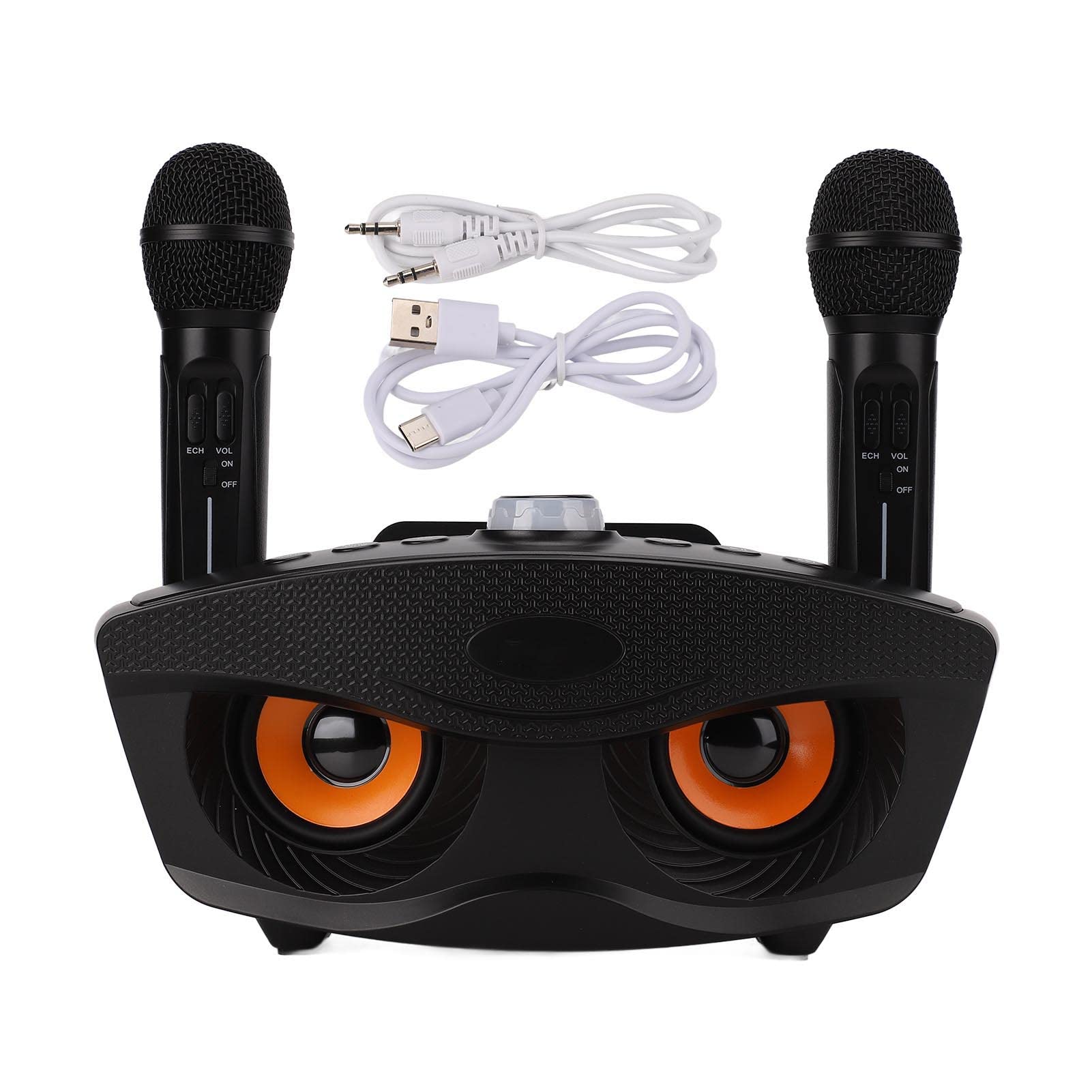 Yoidesu Karaoke Machine, SD-306 Portable Bluetooth Speakers System with 2 Microphones Compatible with Smart TV Internet Boxe Projector Smartphone Laptop
