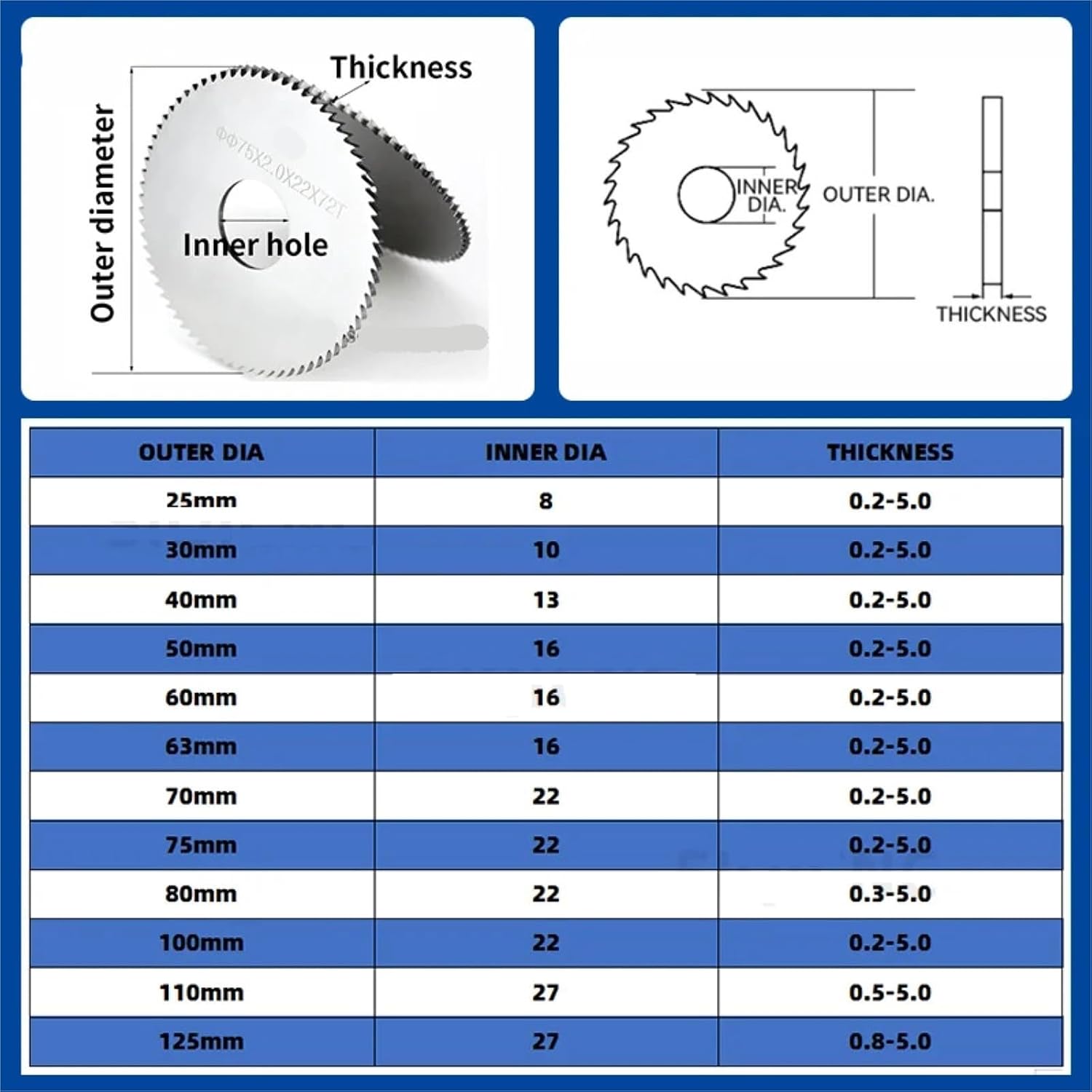 1PC Tungsten Steel milling Blade Solid Carbide Circular Saw Blade milling Cutter(63mm-d16,1.0mm)