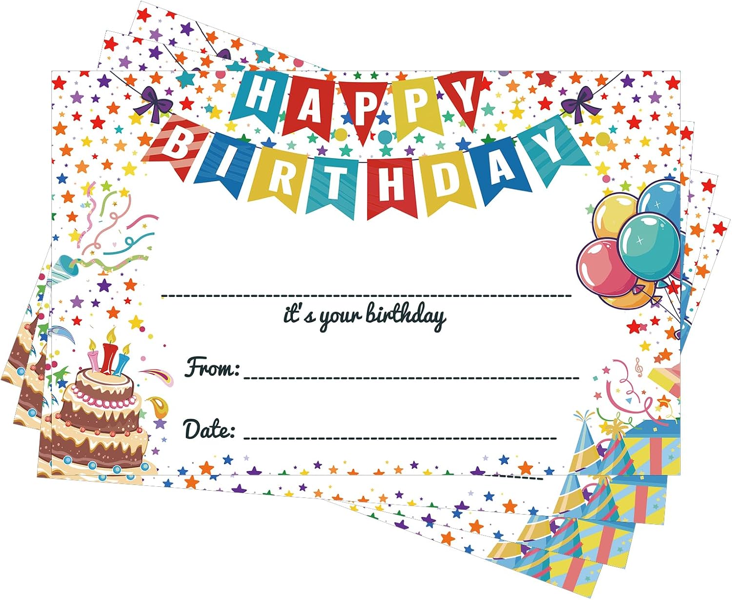 36PCS Birthday Certificates for Students Classroom, Happy Birthday Cards