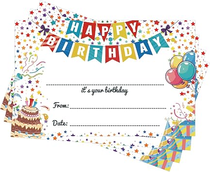 36PCS Birthday Certificates for Students Classroom, Happy Birthday Cards | Great for Kids From Teacher, Classroom Must Have Awards Back to School Teacher Supplies, Easy to Write, Good&Clear Printing