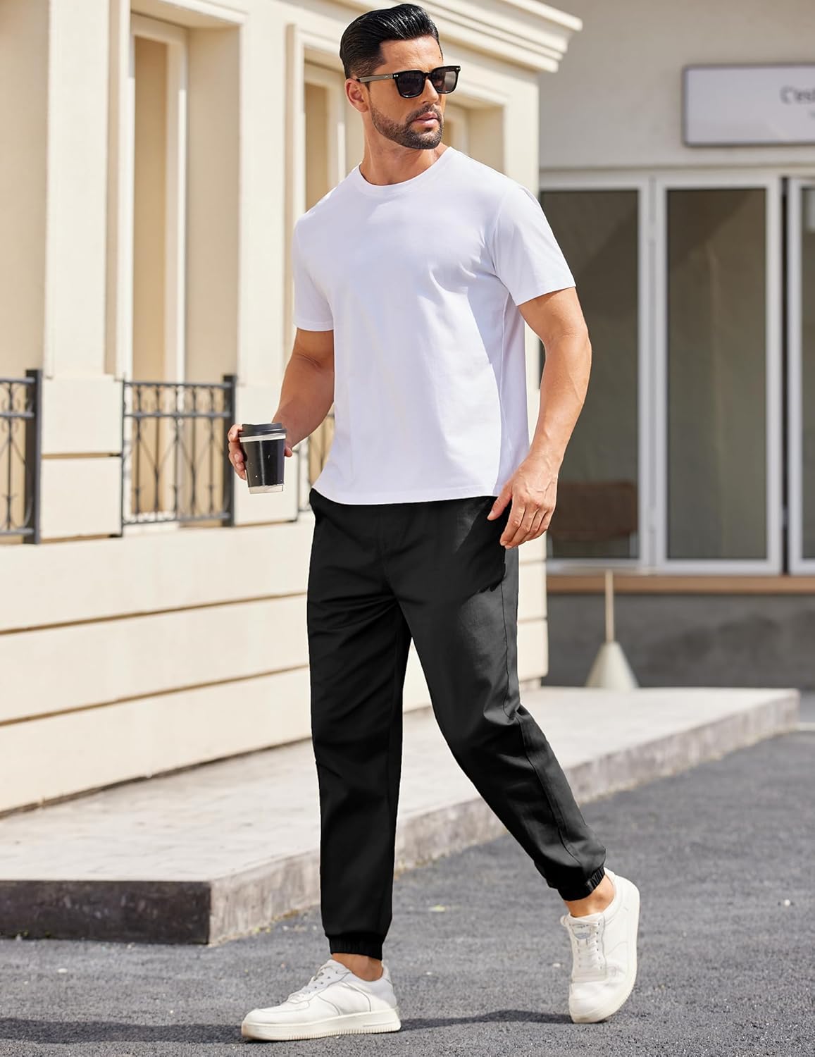 COOFANDY Men's Cotton Drawstring Jogger Pants - Image 3