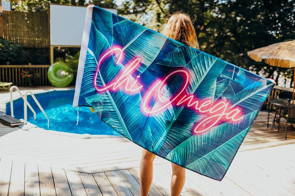 Chi Omega - Sorority Letter Flag (Neon Design)