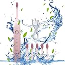 GIZMORAC Rechargeable Electric Toothbrush for Adults with 5 Modes, 4 Brush Heads, 4 Hours Charge Lasting up to 25 Days, Power Toothbrush, Pink gallery image