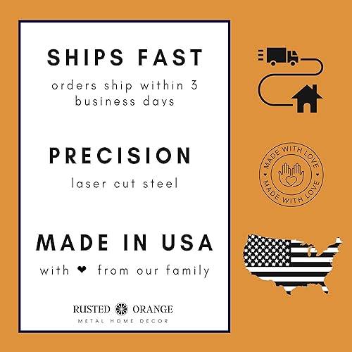 Miniatura 9 de ROCC RUSTED ORANGE CRAFTWORKS CO. Minimalist Custom Ornaments (6 inch) - Customized Christmas Ornament Name Custom Ornament Metal Ornament Tree