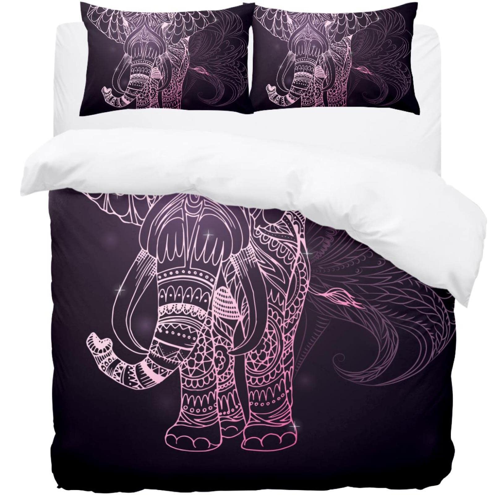 Parure de lit motif tribal africain avec housse de couette et 2 taies d'oreiller