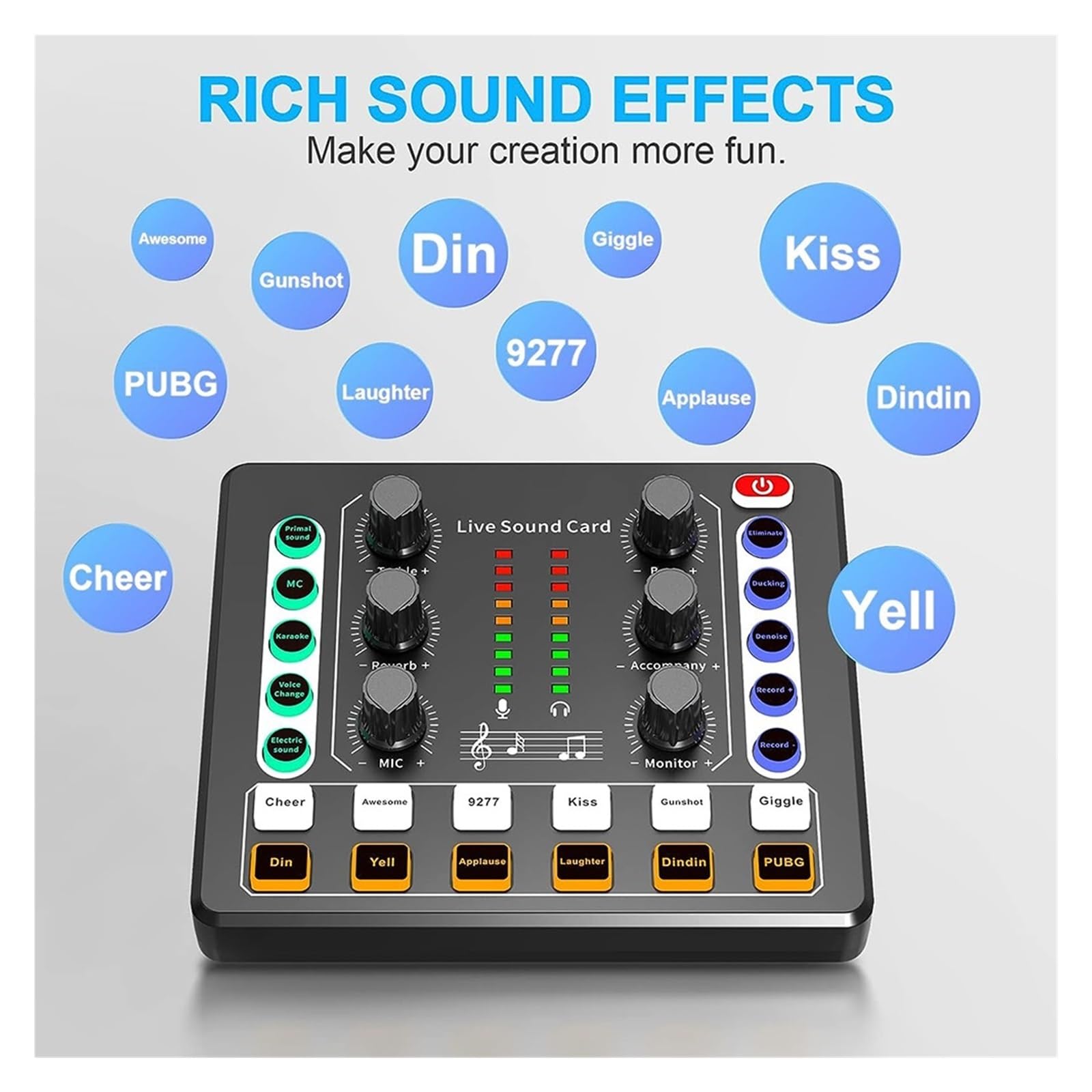 Interfejs Audio Z Efektami Karty Dźwiękowej Na Żywo DJ Mixer I Zmieniaczem Głosu, Idealny Do Przesyłania Strumieniowego Żywo/podcastingu/gier