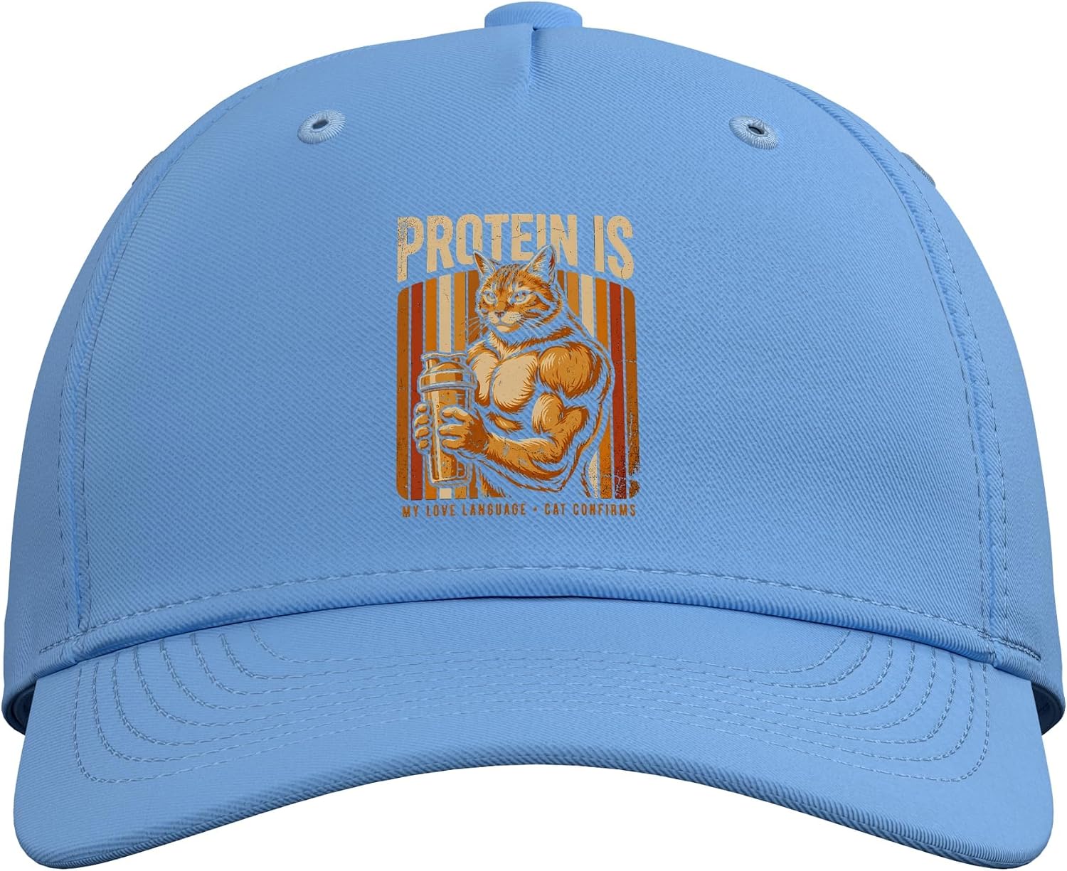 Protein is My Love Language Cat Confirms Adjustable Baseball Hat image 2