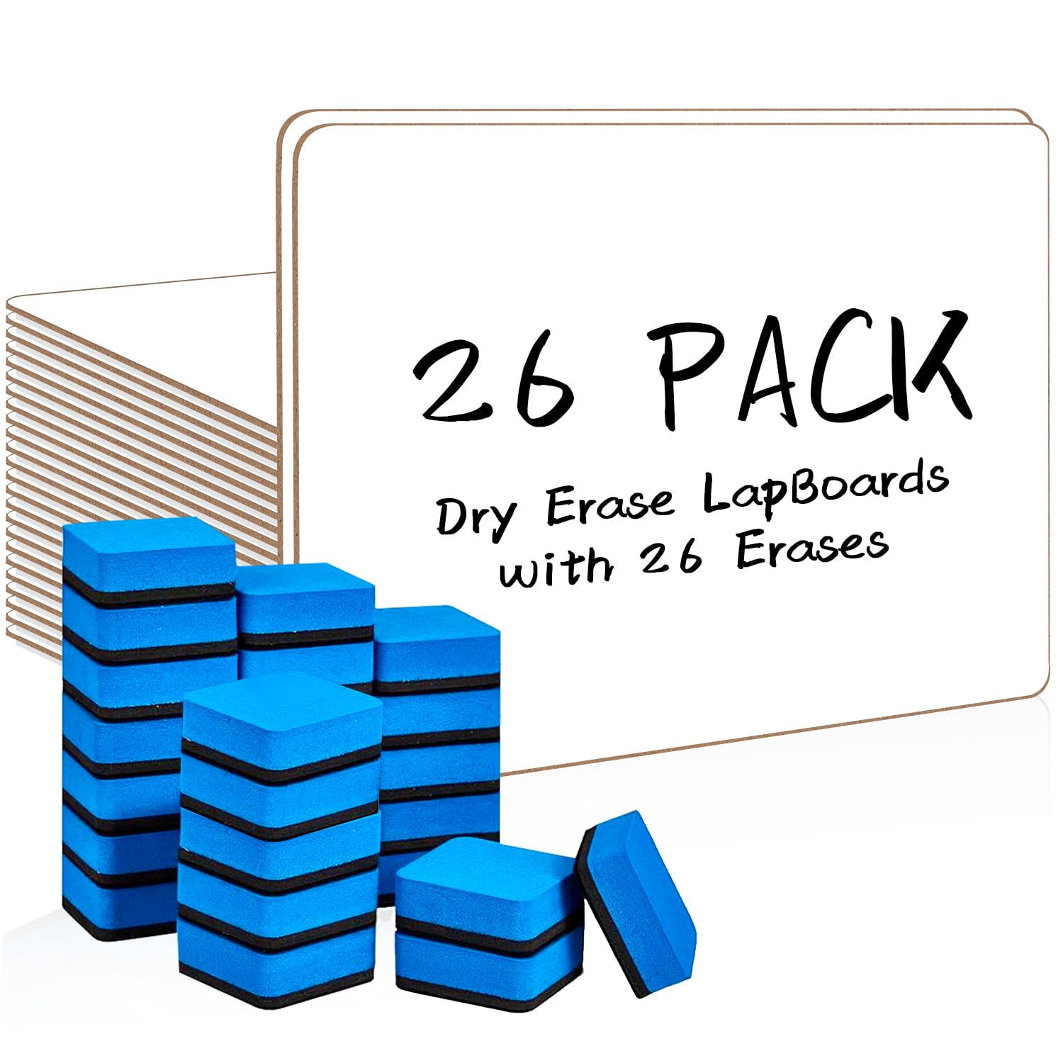 Dry Erase LapBoards, PANDRI 26 Pack Double Sided 12.5 X 9 Inch Whiteboards With 26 Erasers And 26 Markers Dry Erase Boards For Kids Students Classroom Teacher Supplies - View #10