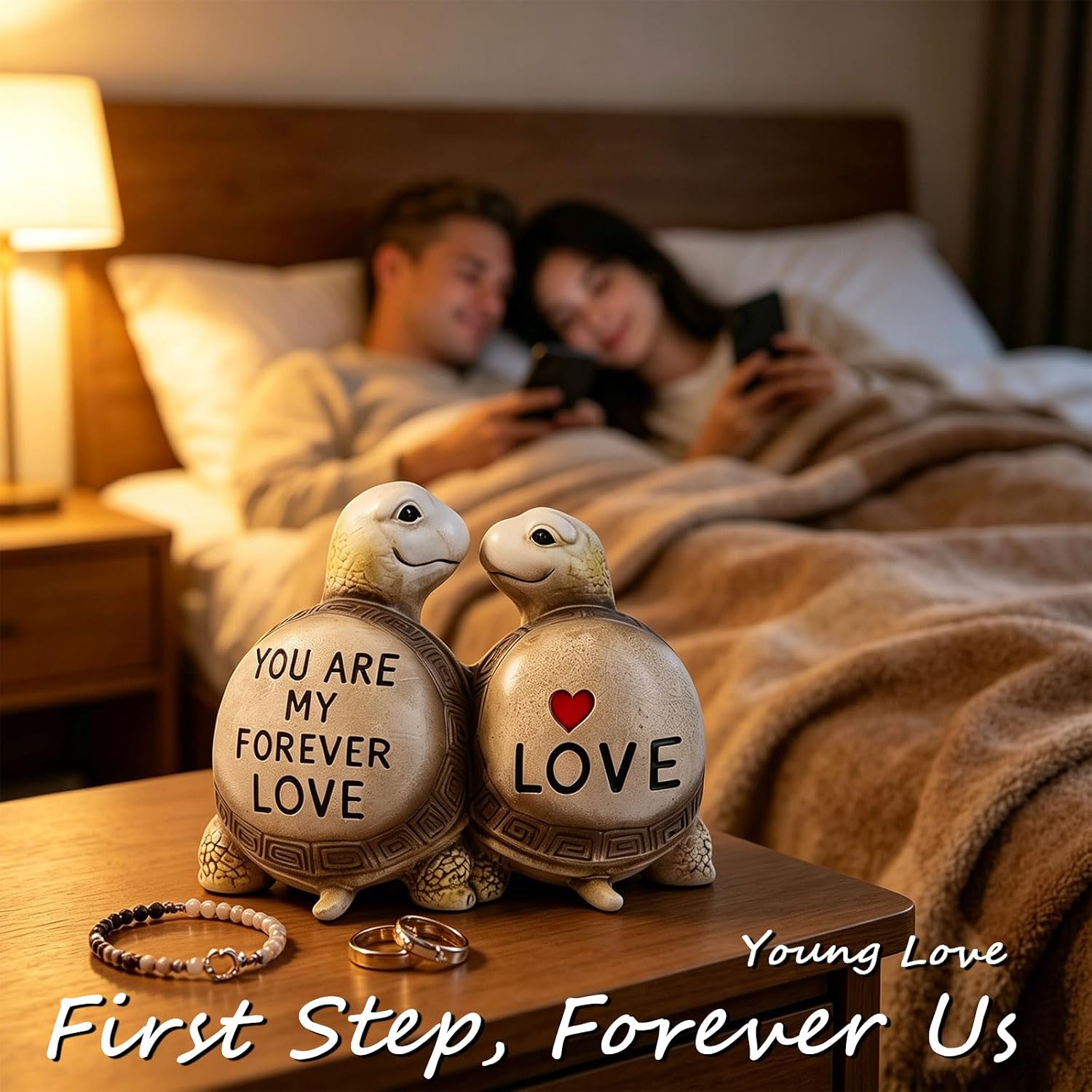 Turtle Gifts for Women Men You are My Forever Love Turtle Figurines Mantel Decor Birthday Wedding Valentines Day Romantic Gifts for Wife Husband Postive Turtle Statue