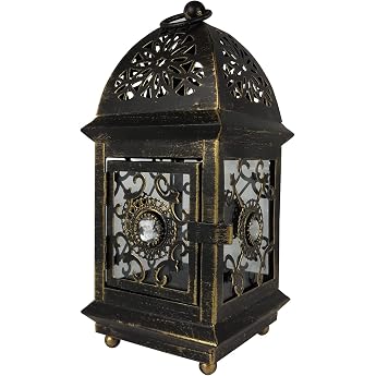 SOWJECE Outdoor Stylish Candle Holder Antique Style Interior Candelabra Outdoor Candle Stand Retro Candle Holder Iron (Black,