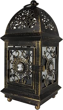 Outdoor Stylish Candle Holder Antique Style Interior Candelabra Outdoor Candle Stand Retro Candle Holder Iron Black, 1