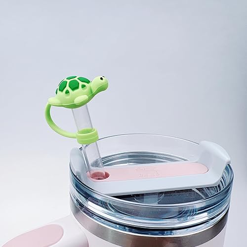 Miniatura 3 de Paquete de 6 cubiertas de paja de 0.394 pulgadas con forma de organismo marino lindo de silicona de grado alimenticio, tapas de puntas de popote