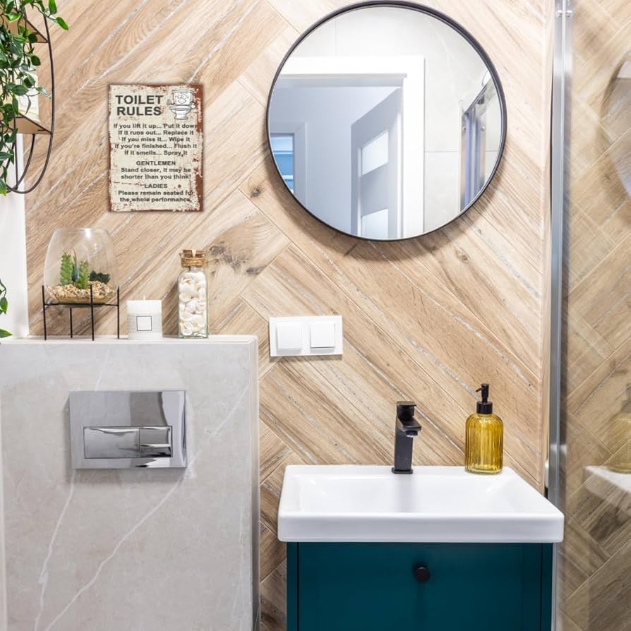 Funny Bathroom Decor Vintage Bathroom Rules Metal Tin Sign For Home Toilet Gifts 8x12 Inch