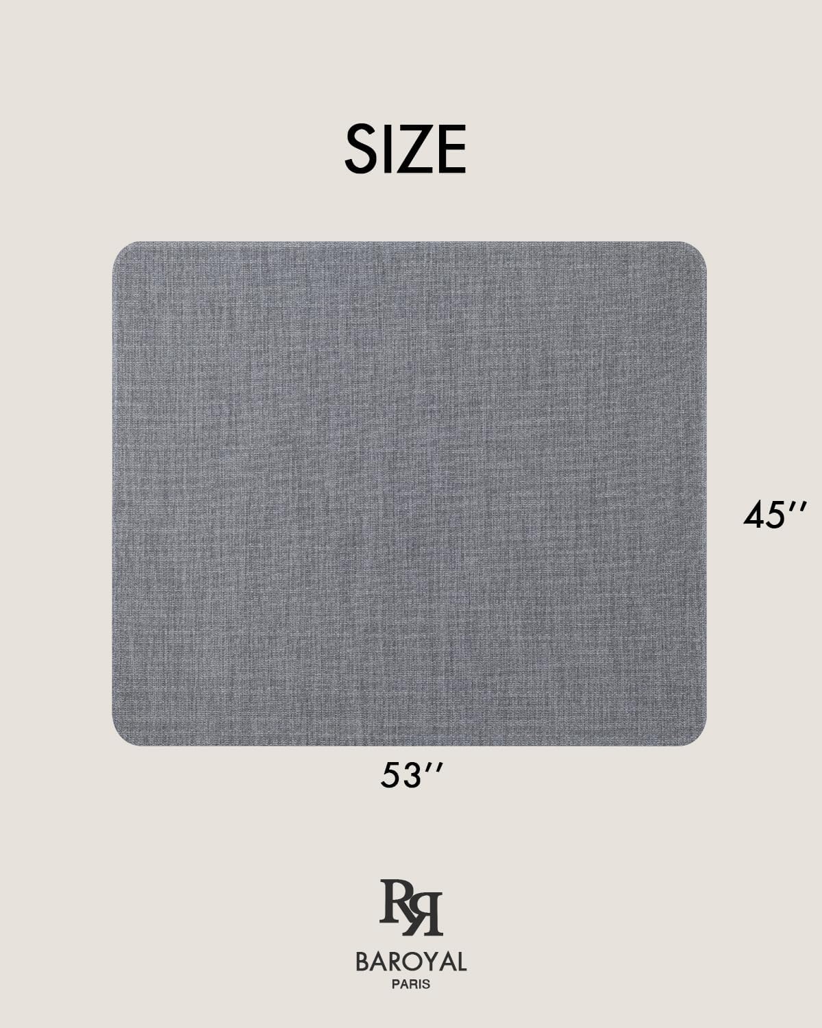 BARoyal Office Chair Mat for Hardwood Floor Under Desk Computer Rolling Chair Mat for Wood/Tile Floor Heavy Duty PVC Plastic Hard Floor Protector 45" x 53"(Deep Grey)