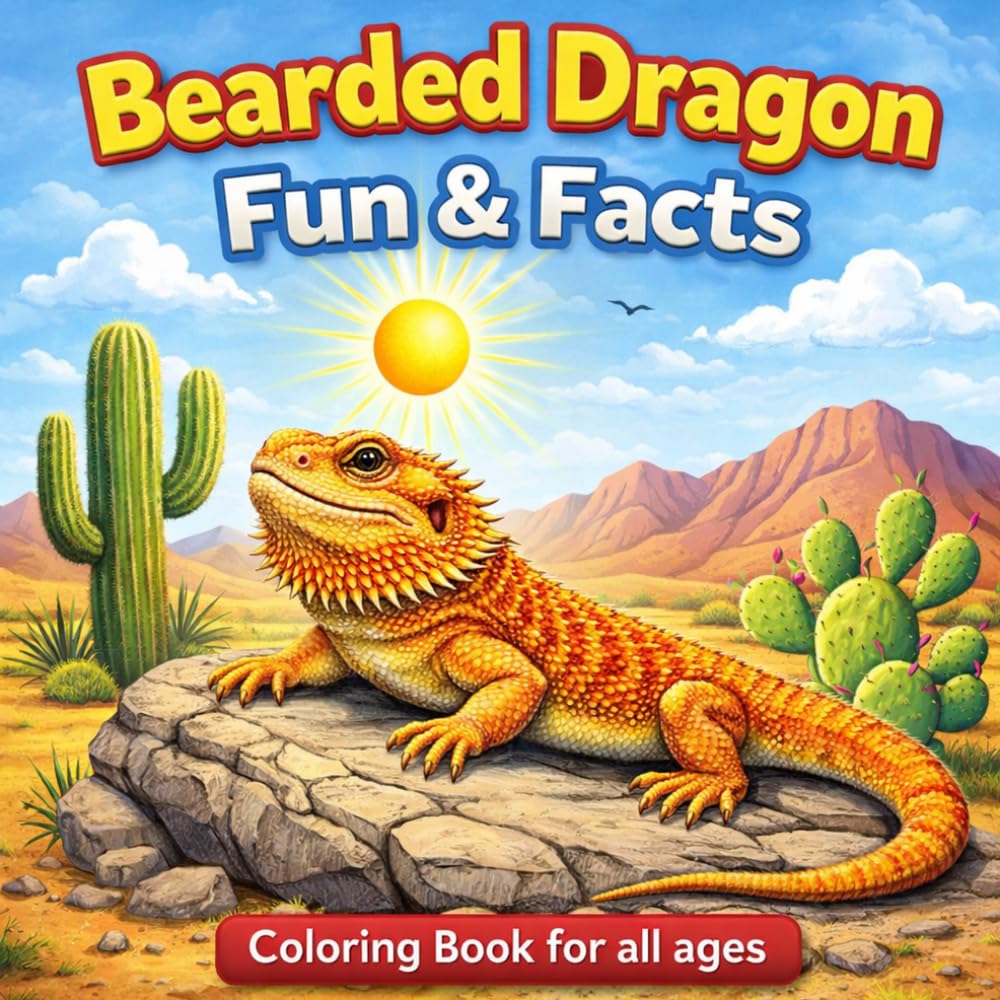 Bearded Dragon Fun and Facts: Coloring Book