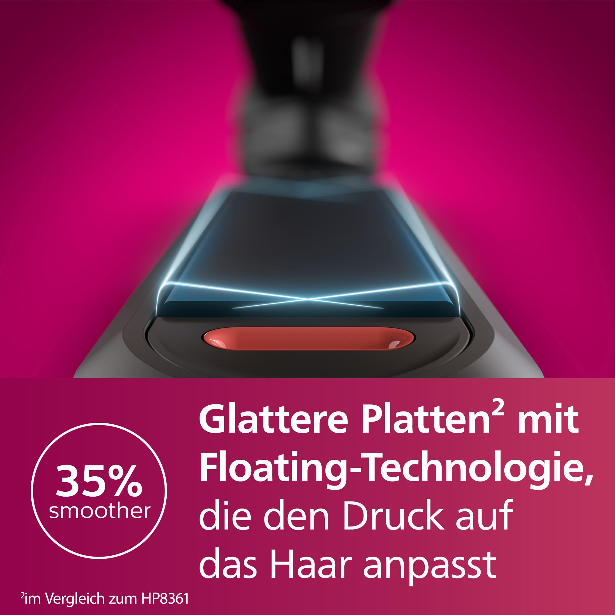 Philips Haarglätter 5000 Series, ThermoShield Technologie, Ionisierungsfunktion, Keramikplatten mit Arganöl, Hellrosa, Modell BHS530/00