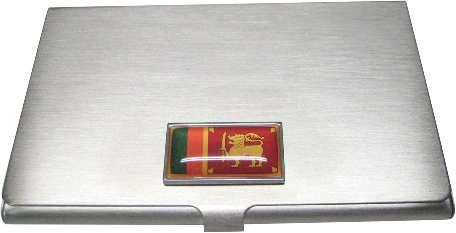 Kiola Designs Thin Bordered Democratic Socialist Republic of Sri Lanka Flag Business Card Holder