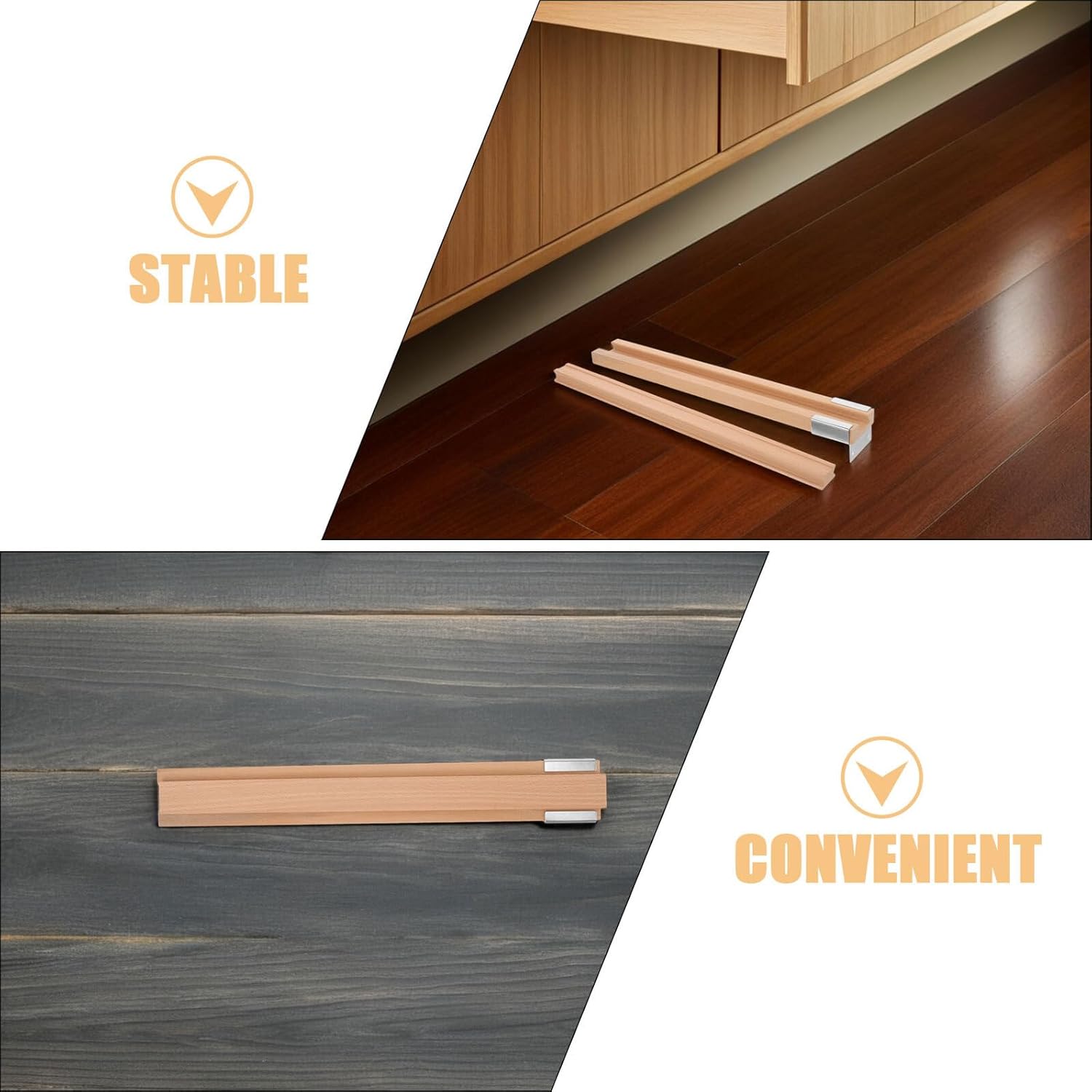 COHEALI 6 Sets 350mm Wooden Drawer Slides with Metal Side-Mount Glides for Dressers Cabinets Kitchen Furniture Replacement Hardware