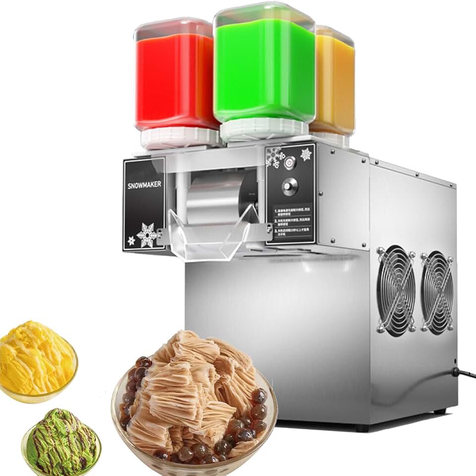 Commercial Snowfake Ice Machie, Ice Shaver Bingsu Making Machine,Wind-Cooled Shaved Ice Maker Shaved Ice Equipment,Shaved Speed Adjustable Machine 750W