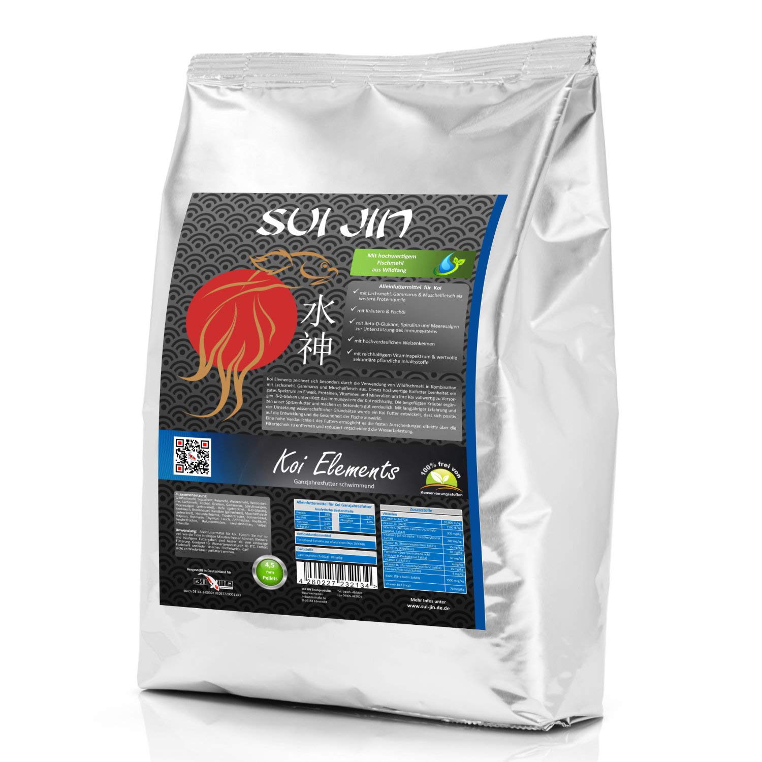 Koi Elements Koifutter Kräuter + Immun für Koi Fisch Futter (5kg)